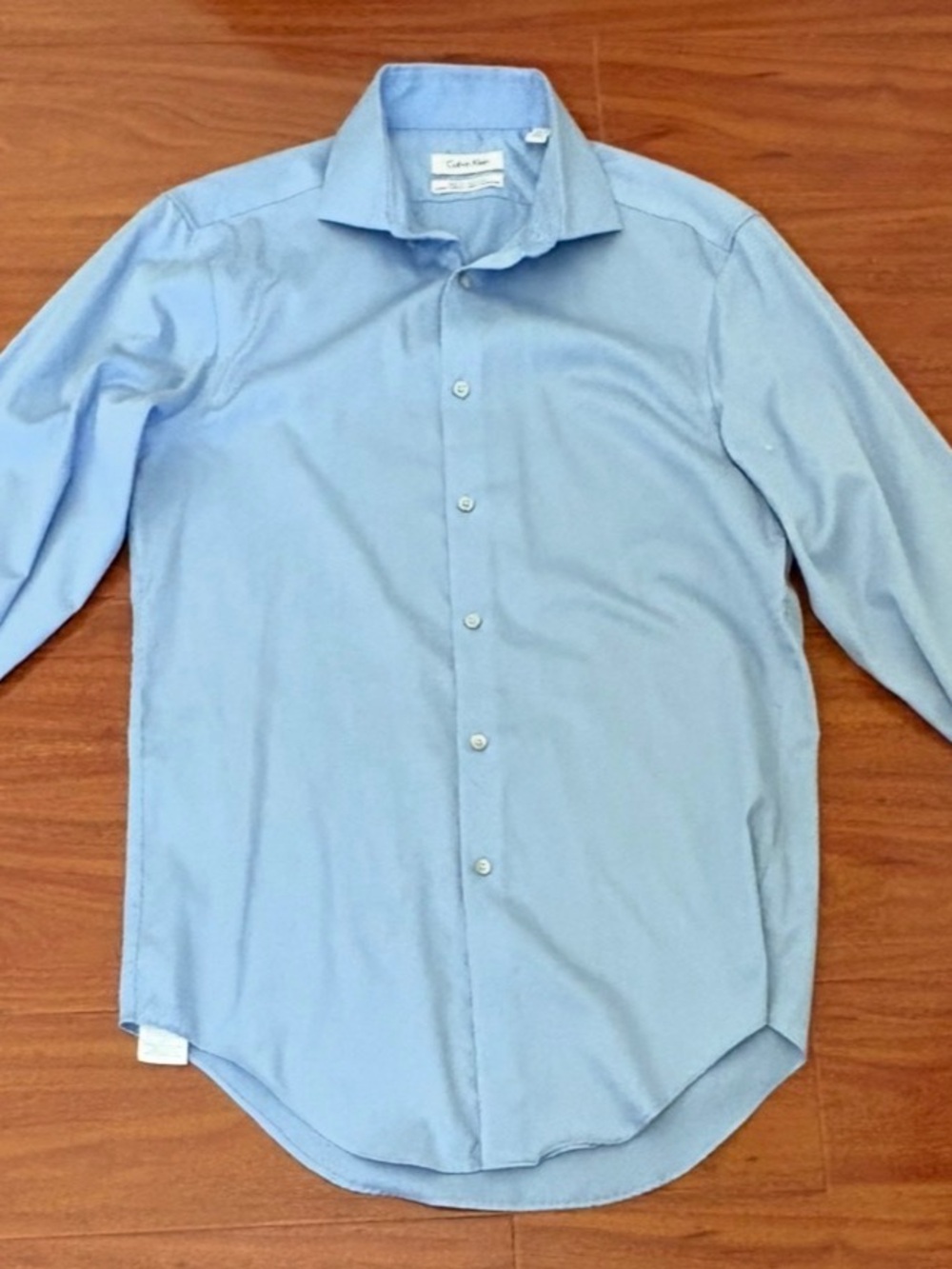 Calvin Klein Light Blue Men's Dress Shirt - Classic Spread Collar